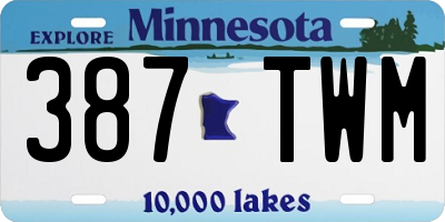 MN license plate 387TWM