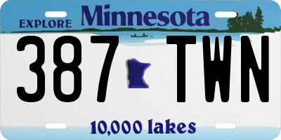 MN license plate 387TWN