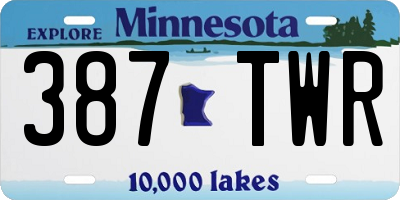 MN license plate 387TWR