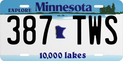 MN license plate 387TWS