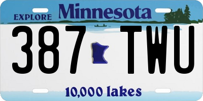 MN license plate 387TWU