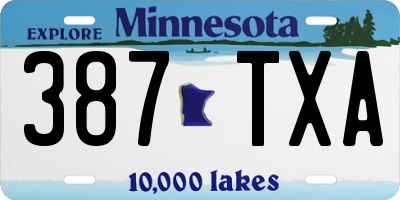 MN license plate 387TXA