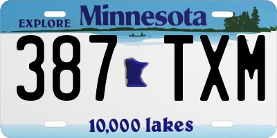 MN license plate 387TXM