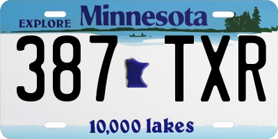MN license plate 387TXR