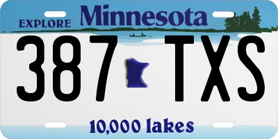 MN license plate 387TXS