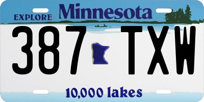 MN license plate 387TXW