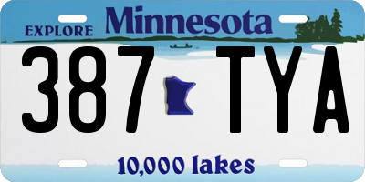 MN license plate 387TYA