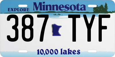 MN license plate 387TYF