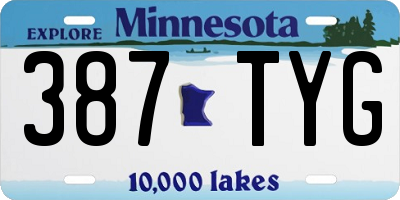 MN license plate 387TYG