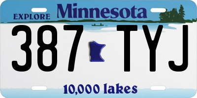 MN license plate 387TYJ
