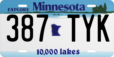 MN license plate 387TYK