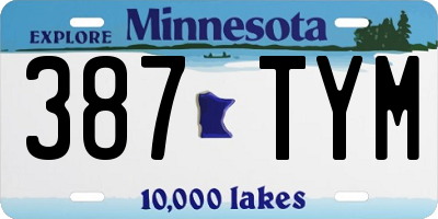 MN license plate 387TYM