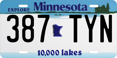 MN license plate 387TYN