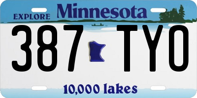 MN license plate 387TYO