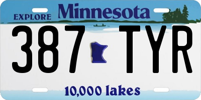 MN license plate 387TYR