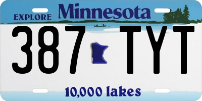 MN license plate 387TYT