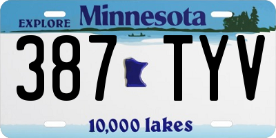 MN license plate 387TYV