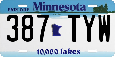 MN license plate 387TYW