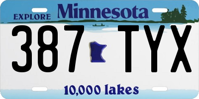 MN license plate 387TYX
