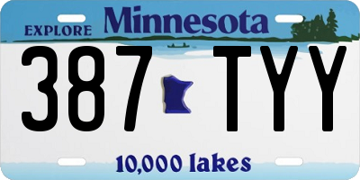 MN license plate 387TYY