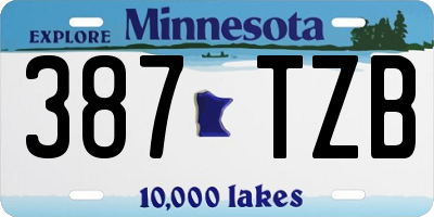 MN license plate 387TZB