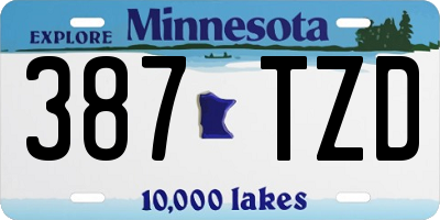 MN license plate 387TZD