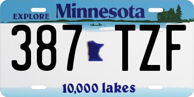 MN license plate 387TZF