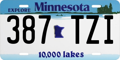 MN license plate 387TZI