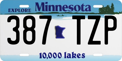 MN license plate 387TZP