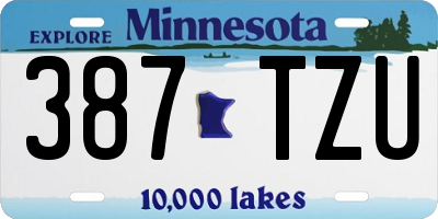 MN license plate 387TZU