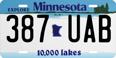 MN license plate 387UAB