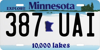 MN license plate 387UAI