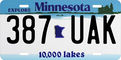 MN license plate 387UAK