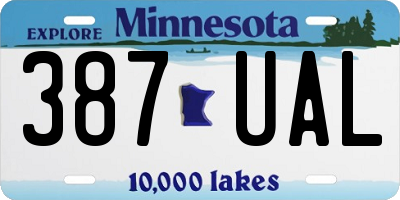 MN license plate 387UAL