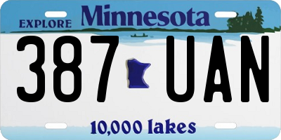 MN license plate 387UAN