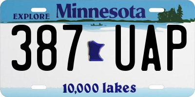 MN license plate 387UAP