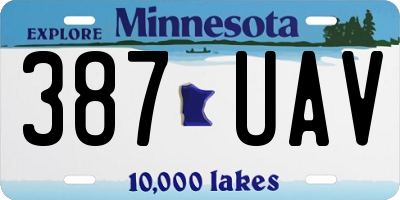 MN license plate 387UAV