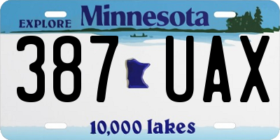 MN license plate 387UAX