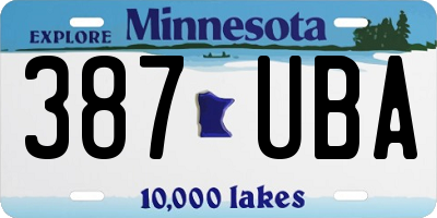 MN license plate 387UBA
