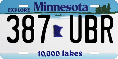 MN license plate 387UBR