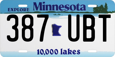 MN license plate 387UBT
