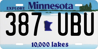 MN license plate 387UBU