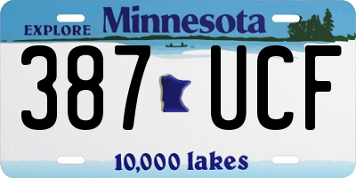 MN license plate 387UCF