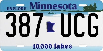 MN license plate 387UCG