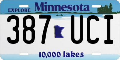 MN license plate 387UCI