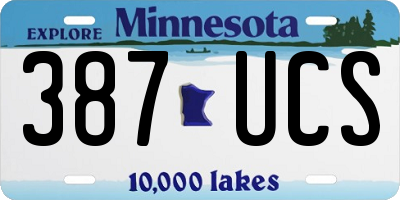 MN license plate 387UCS