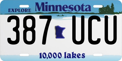 MN license plate 387UCU