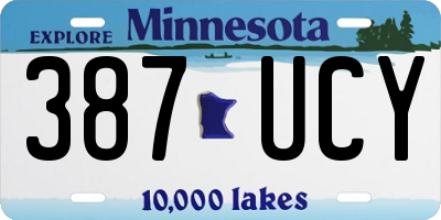 MN license plate 387UCY