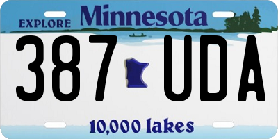 MN license plate 387UDA