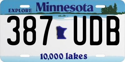 MN license plate 387UDB